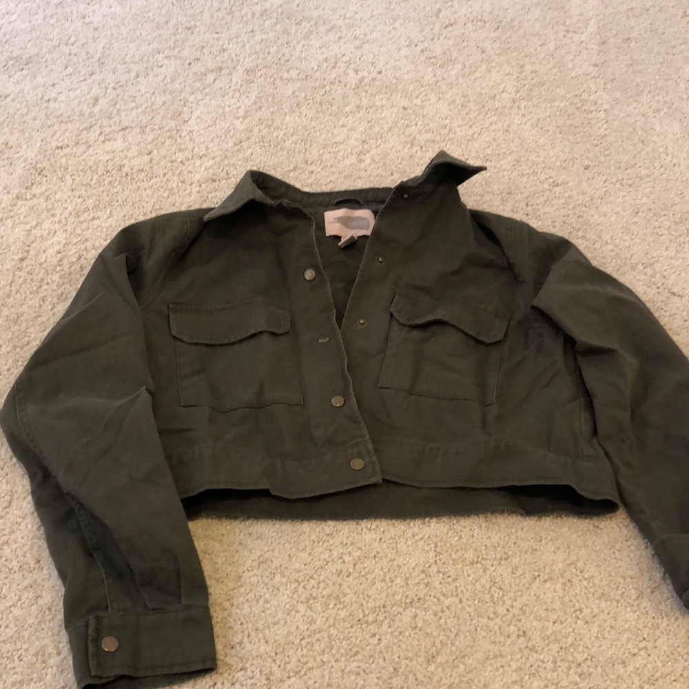 Army Green Jacket, cropped